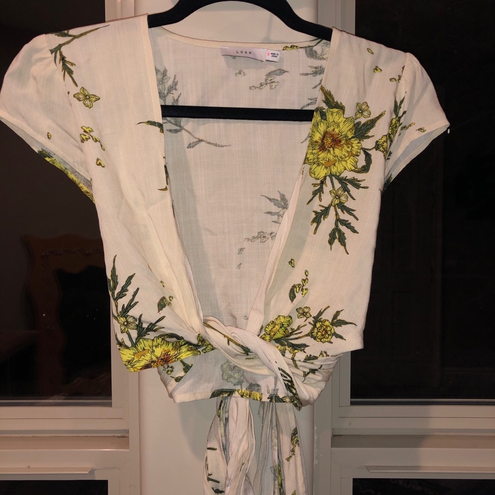 Floral wrap blouse
